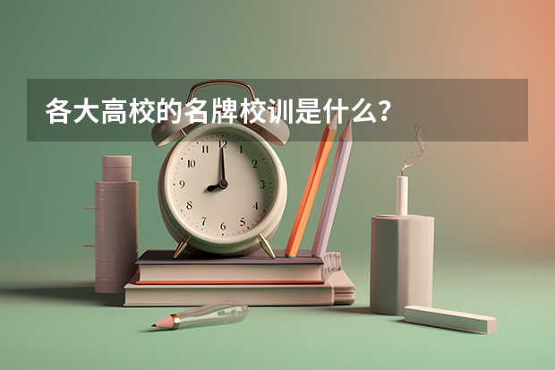 各大高校的名牌校训是什么？