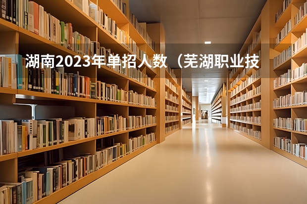 湖南2023年单招人数（芜湖职业技术学院单招录取线）