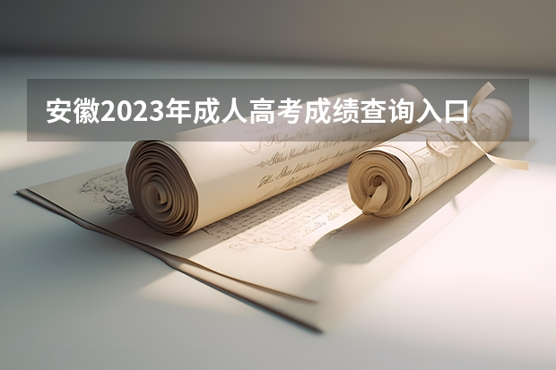 安徽2023年成人高考成绩查询入口官网在哪里？